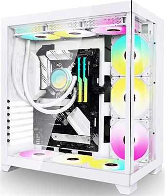 KEDIERS PC Case - ATX Tower Tempered Glass Gaming Computer Case with 9 ARGB Fans